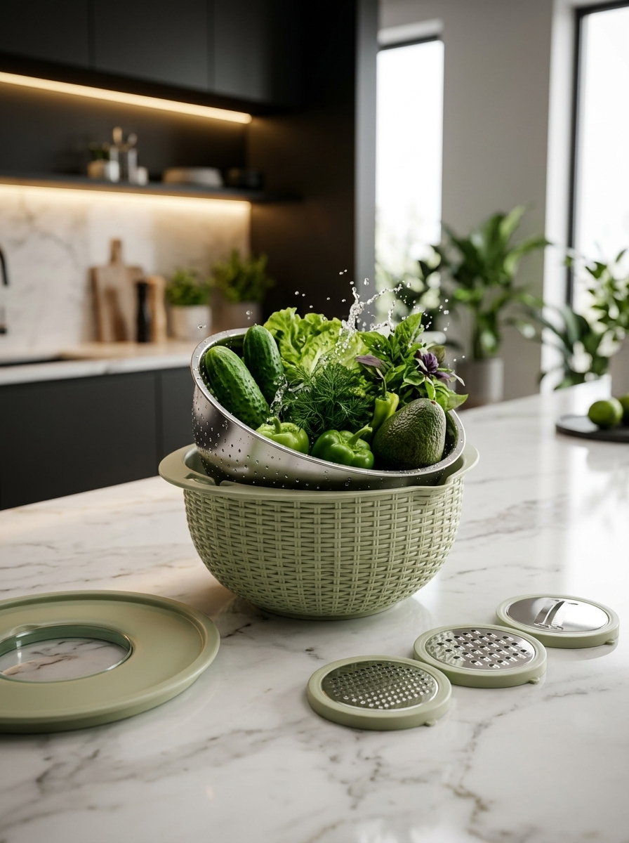 Kaizen MultiSieve - 4 in 1 Reis-, Obst- & Gemüsesieb mit Abtropffunktion