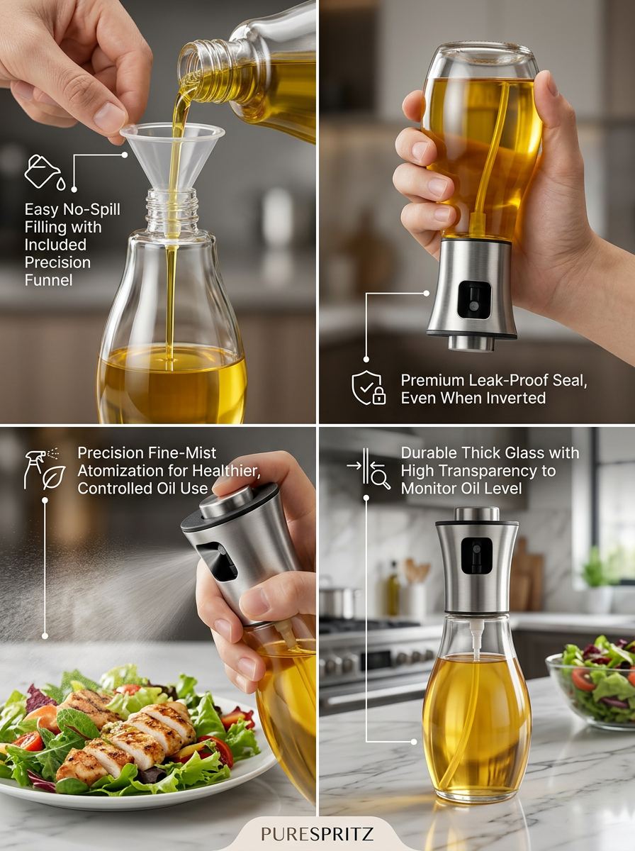 Kaizen OilControl - Präzisions Ölsprüher aus Glas